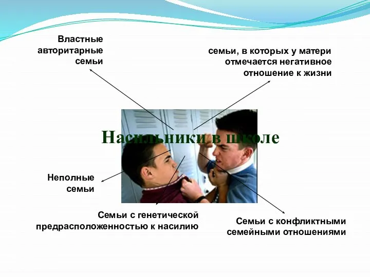 Насильники в школе Неполные семьи семьи, в которых у матери отмечается негативное