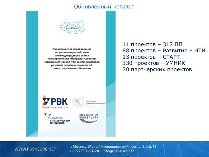 Обновленный каталог 11 проектов – 317 ПП 88 проектов – Развитие –