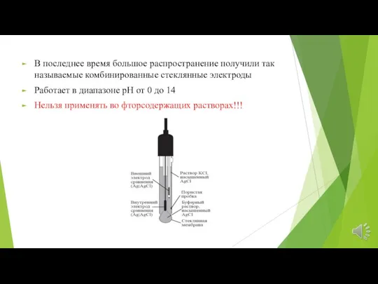 В последнее время большое распространение получили так называемые комбинированные стеклянные электроды Работает