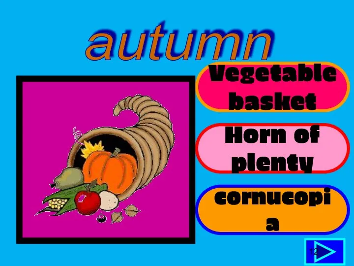 Vegetable basket Horn of plenty cornucopia 12 autumn