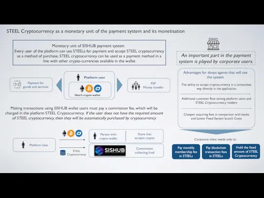 Monetary unit of SISHUB payment system Every user of the platform can