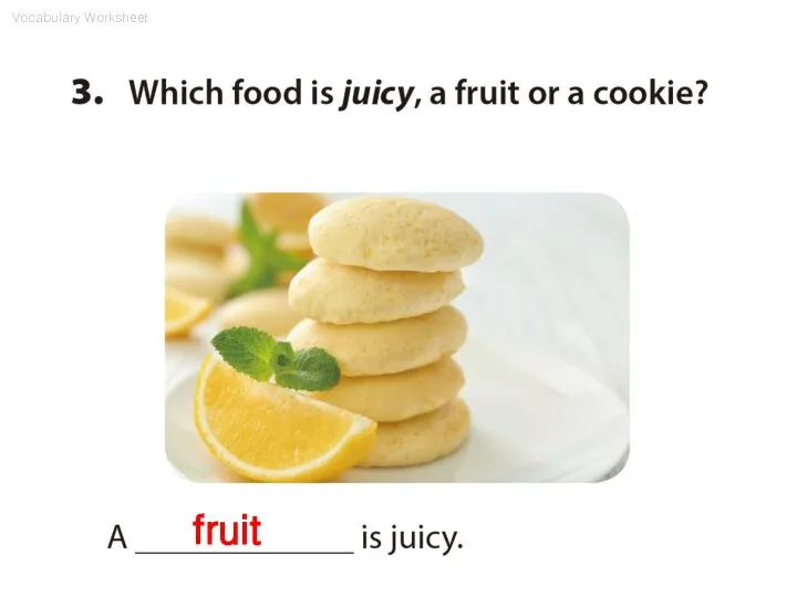 Vocabulary Worksheet fruit