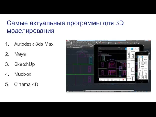 Самые актуальные программы для 3D моделирования Autodesk 3ds Max Maya SketchUp Mudbox Cinema 4D