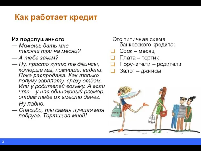 Как работает кредит Из подслушанного — Можешь дать мне тысячи три на