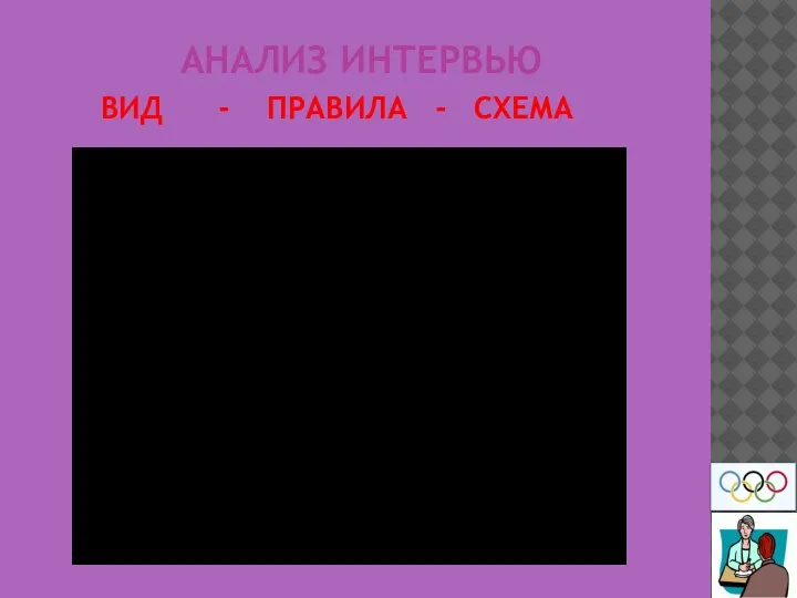 АНАЛИЗ ИНТЕРВЬЮ ВИД - ПРАВИЛА - СХЕМА