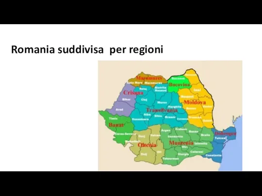 Romania suddivisa per regioni