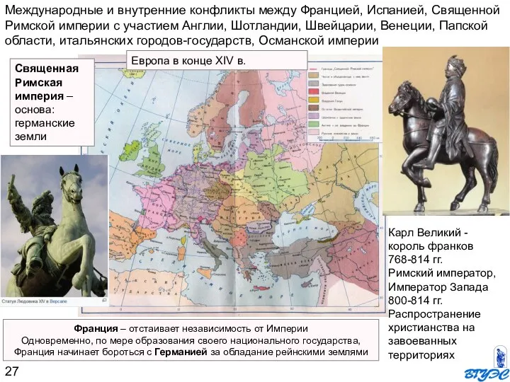 Священная Римская империя – основа: германские земли Карл Великий - король франков