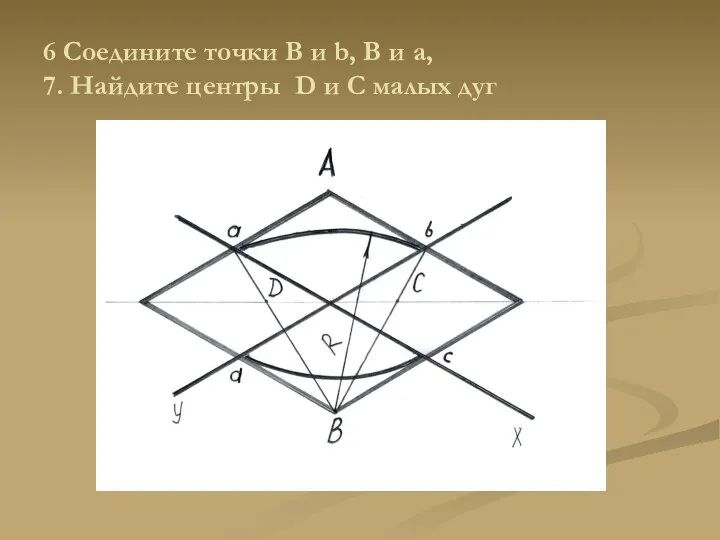 6 Соедините точки B и b, В и а, 7. Найдите центры