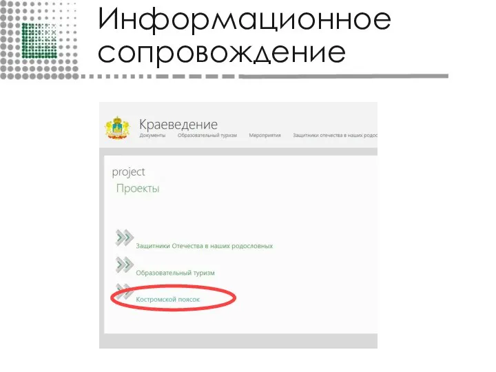 Информационное сопровождение