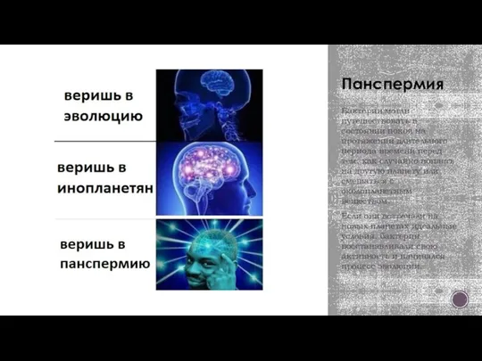 Панспермия Бактерии могли путешествовать в состоянии покоя на протяжении длительного периода времени