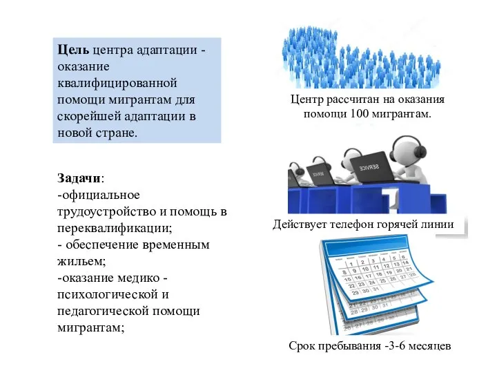 Цель центра адаптации - оказание квалифицированной помощи мигрантам для скорейшей адаптации в