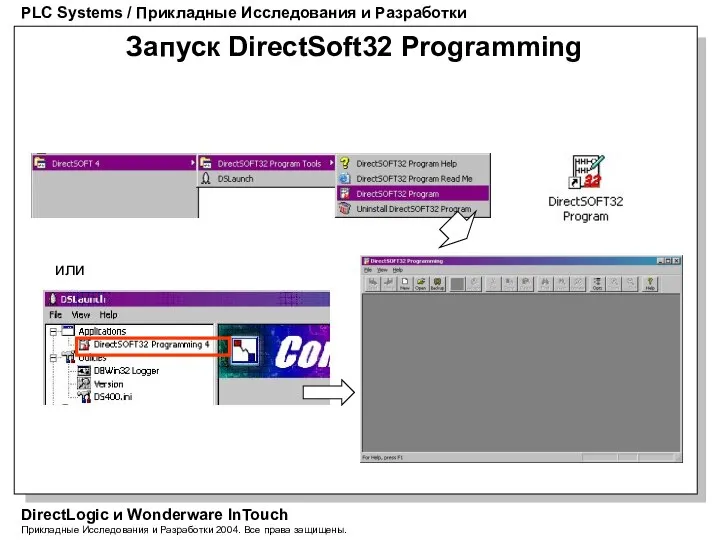 PLC Systems / Прикладные Исследования и Разработки DirectLogic и Wonderware InTouch Прикладные