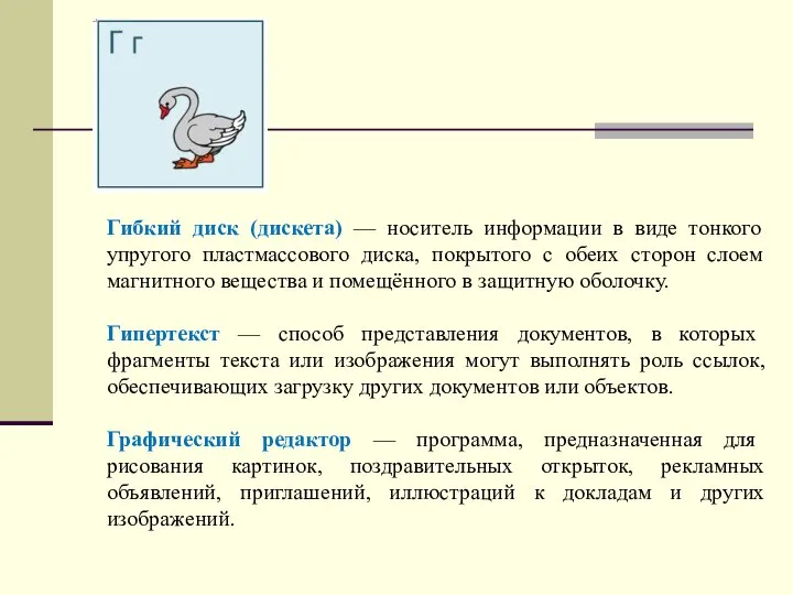 Гибкий диск (дискета) — носитель информации в виде тонкого упругого пластмассового диска,