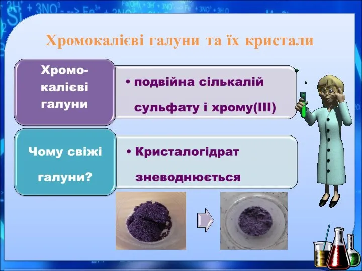 Хромокалієві галуни та їх кристали