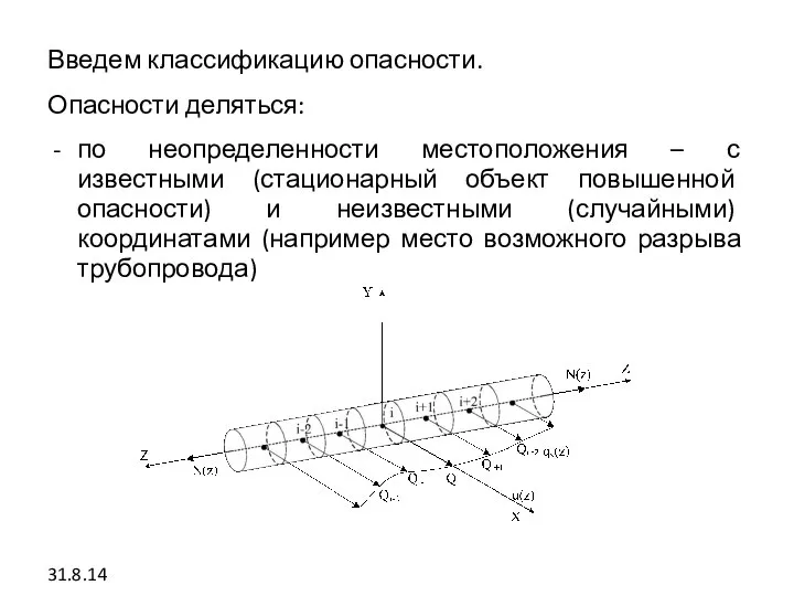 Введем классификацию опасности. Опасности деляться: по неопределенности местоположения – с известными (стационарный