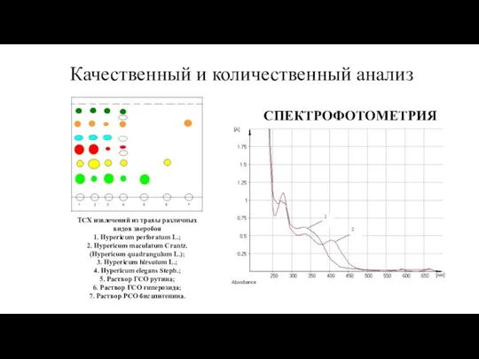 Качественный и количественный анализ СПЕКТРОФОТОМЕТРИЯ