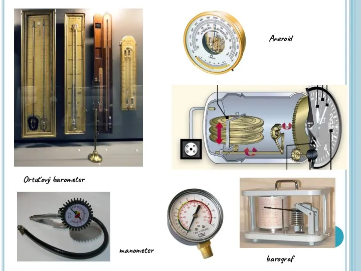 Ortuťový barometer Aneroid manometer barograf