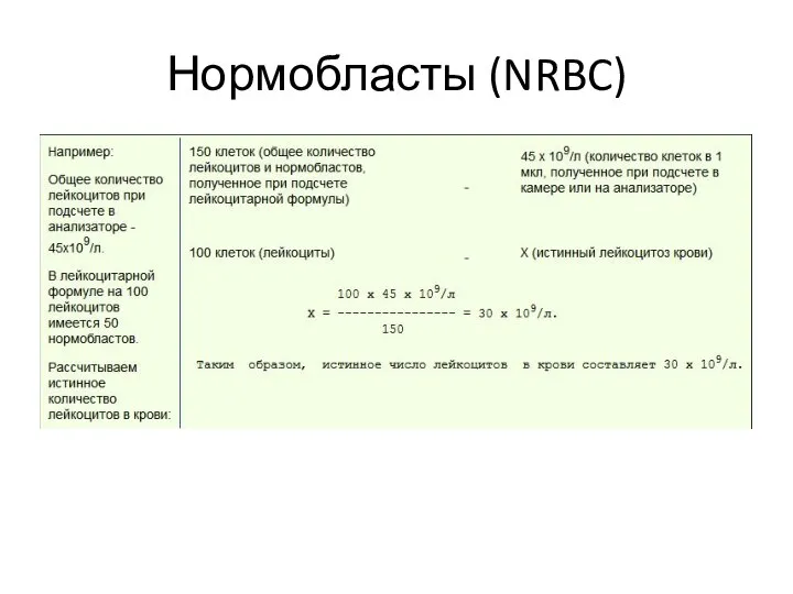 Нормобласты (NRBC)