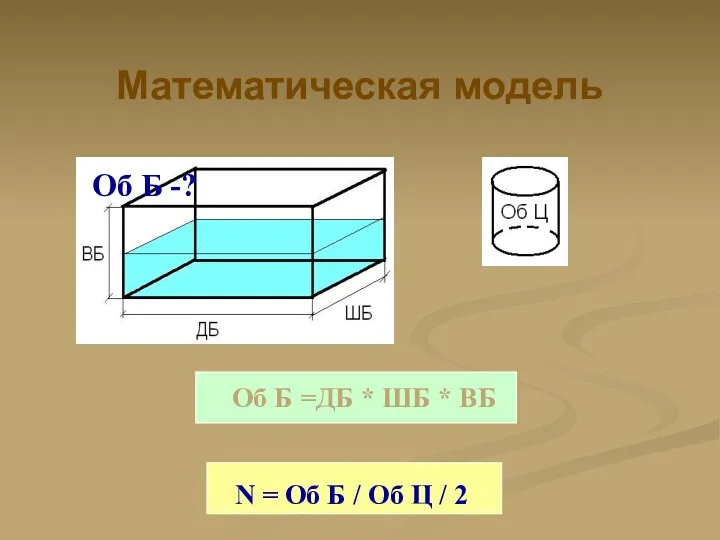 Математическая модель Об Б -?