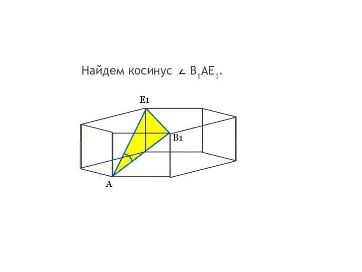 Найдем косинус B1AE1. А В1 Е1