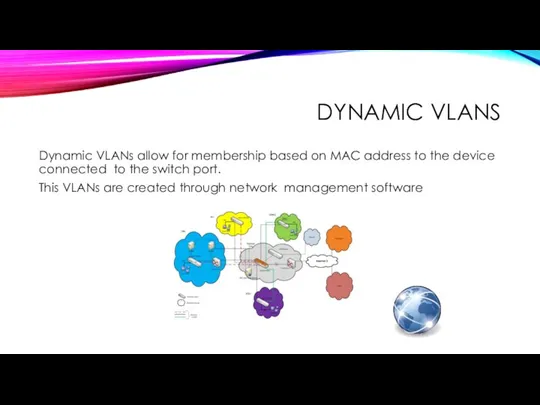 DYNAMIC VLANS Dynamic VLANs allow for membership based on MAC address to