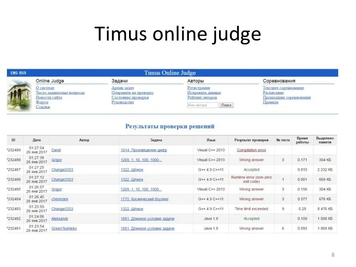Timus online judge