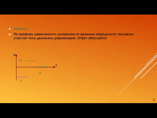 Задача 2. По графику зависимости ускорения от времени определите: на каком участке