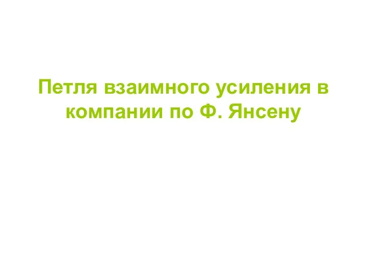 Петля взаимного усиления в компании по Ф. Янсену