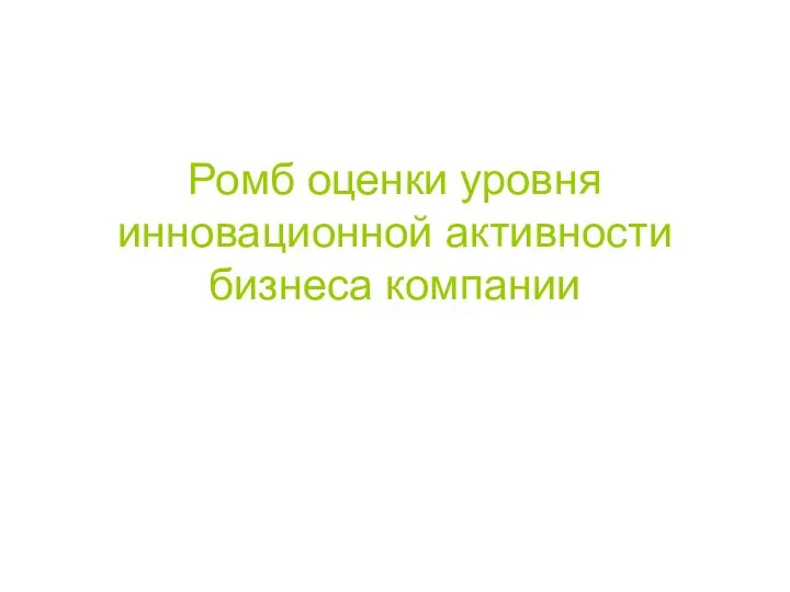 Ромб оценки уровня инновационной активности бизнеса компании