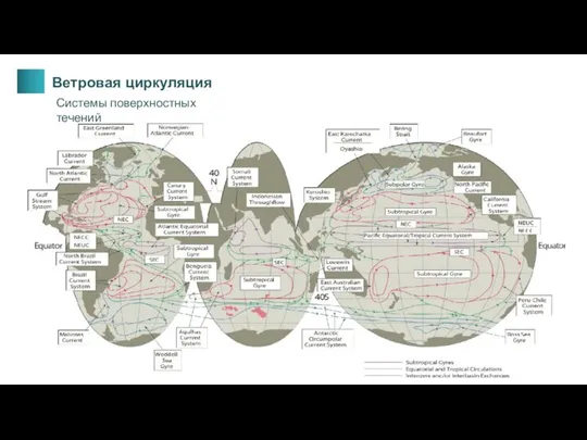 Ветровая циркуляция Системы поверхностных течений