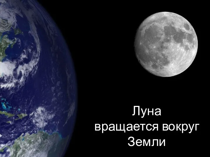 Луна вращается вокруг Земли