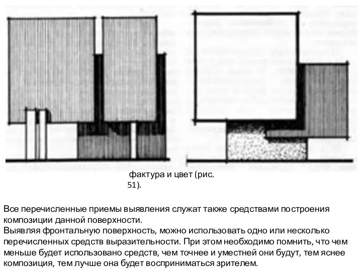 фактура и цвет (рис. 51). Все перечисленные приемы вы­явления служат также средствами