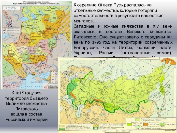 К 1815 году вся территория бывшего Великого княжества Литовского вошла в состав