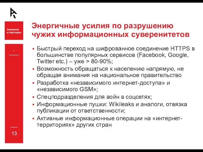 Энергичные усилия по разрушению чужих информационных суверенитетов Быстрый переход на шифрованное соединение