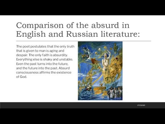 Comparison of the absurd in English and Russian literature: The poet postulates