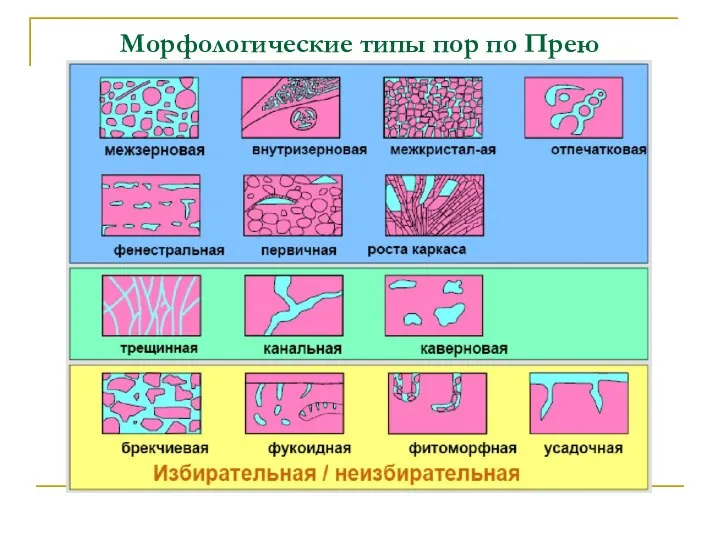 Морфологические типы пор по Прею