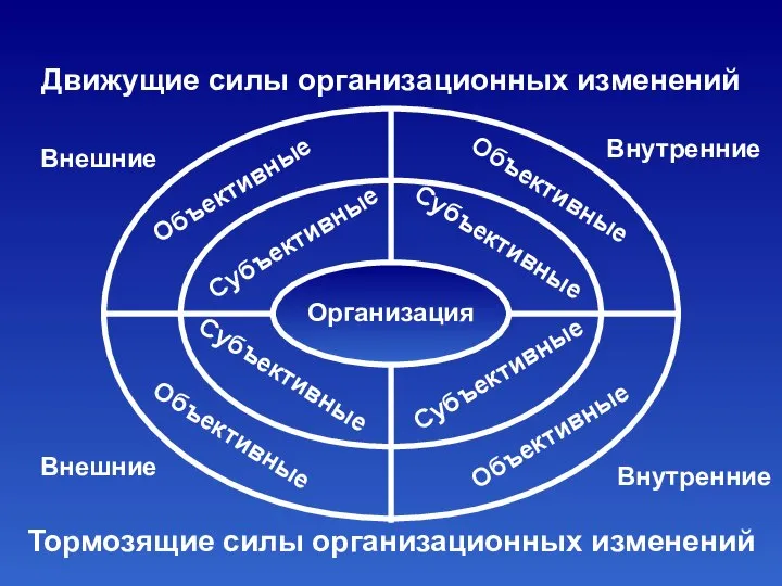 Внешние Внешние Внутренние Внутренние Организация Субъективные Субъективные Субъективные Субъективные Объективные Объективные Объективные