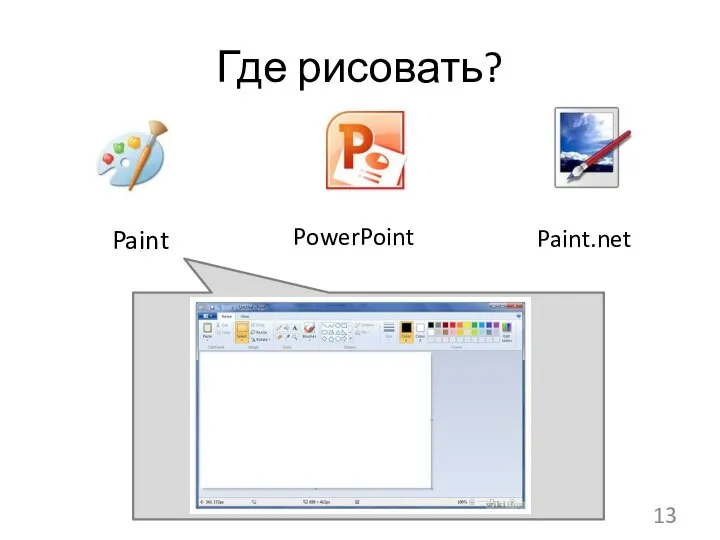 Где рисовать? 13 Paint PowerPoint Paint.net