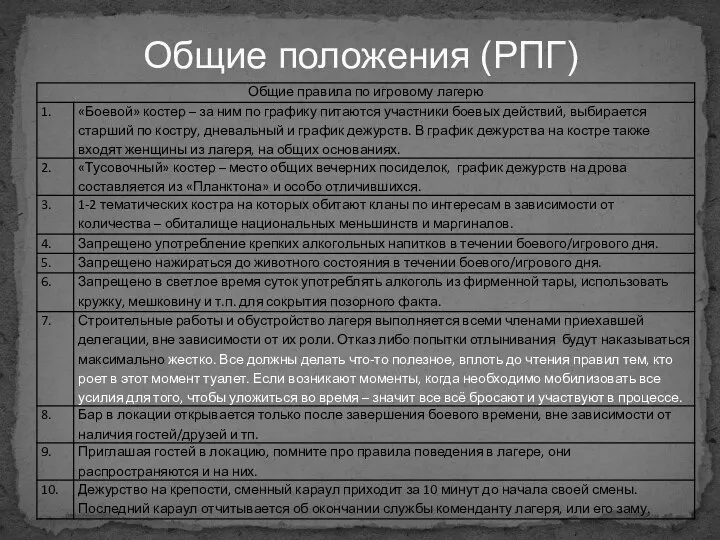 Общие положения (РПГ)