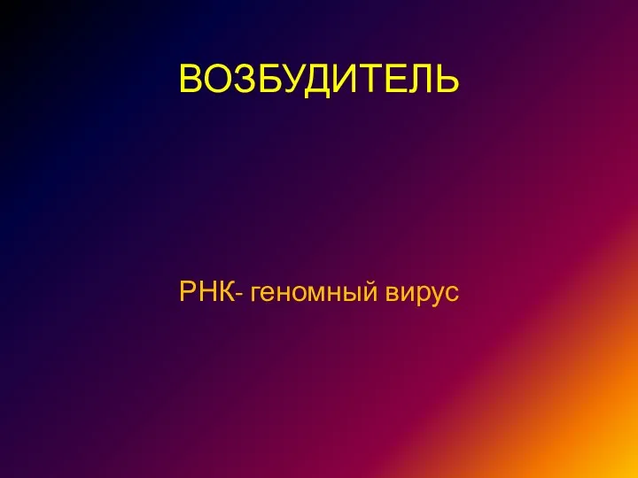 ВОЗБУДИТЕЛЬ РНК- геномный вирус