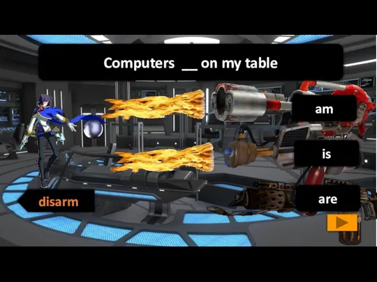 am are is disarm Computers __ on my table