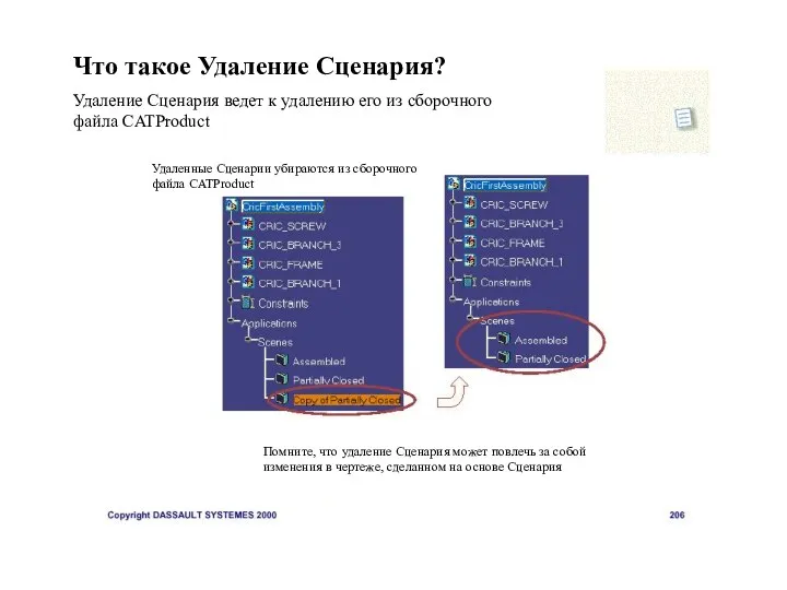 Что такое Удаление Сценария? Удаление Сценария ведет к удалению его из сборочного