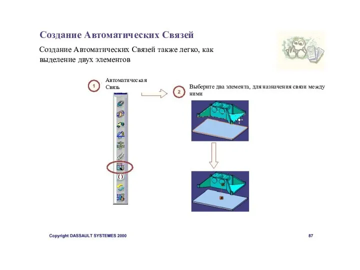 Создание Автоматических Связей Создание Автоматических Связей также легко, как выделение двух элементов