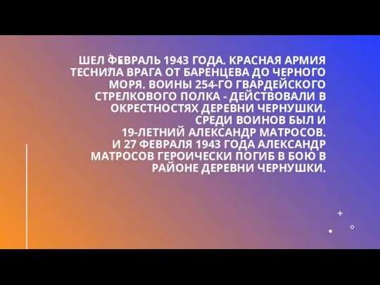 ШЕЛ ФЕВРАЛЬ 1943 ГОДА. КРАСНАЯ АРМИЯ ТЕСНИЛА ВРАГА ОТ БАРЕНЦЕВА ДО ЧЕРНОГО