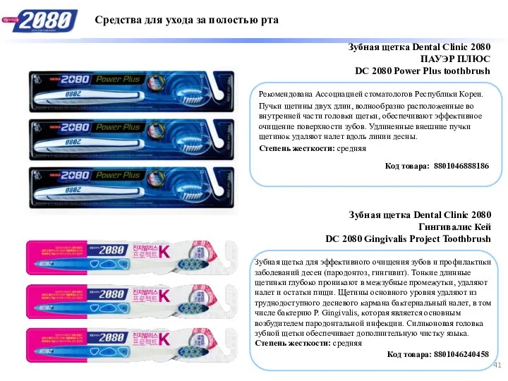 Зубная щетка Dental Clinic 2080 ПАУЭР ПЛЮС DC 2080 Power Plus toothbrush