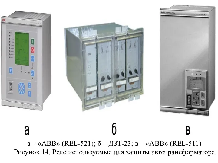 а – «АВВ» (REL-521); б – ДЗТ-23; в – «АВВ» (REL-511) Рисунок