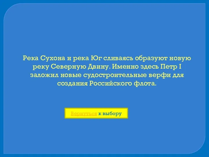 Река Сухона и река Юг сливаясь образуют новую реку Северную Двину. Именно