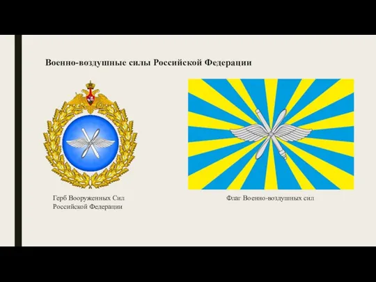 Военно-воздушные силы Российской Федерации Герб Вооруженных Сил Российской Федерации Флаг Военно-воздушных сил