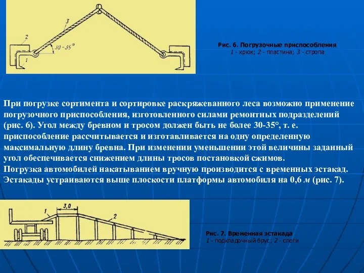 При погрузке сортимента и сортировке раскряжеванного леса возможно применение погрузочного приспособления, изготовленного