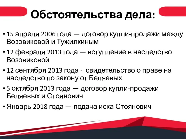 Обстоятельства дела: 15 апреля 2006 года — договор купли-продажи между Возовиковой и